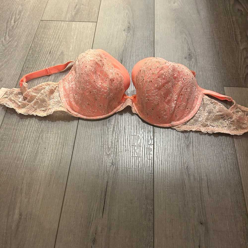 Victoria secret Elegant Lace Coral Bra 38DD